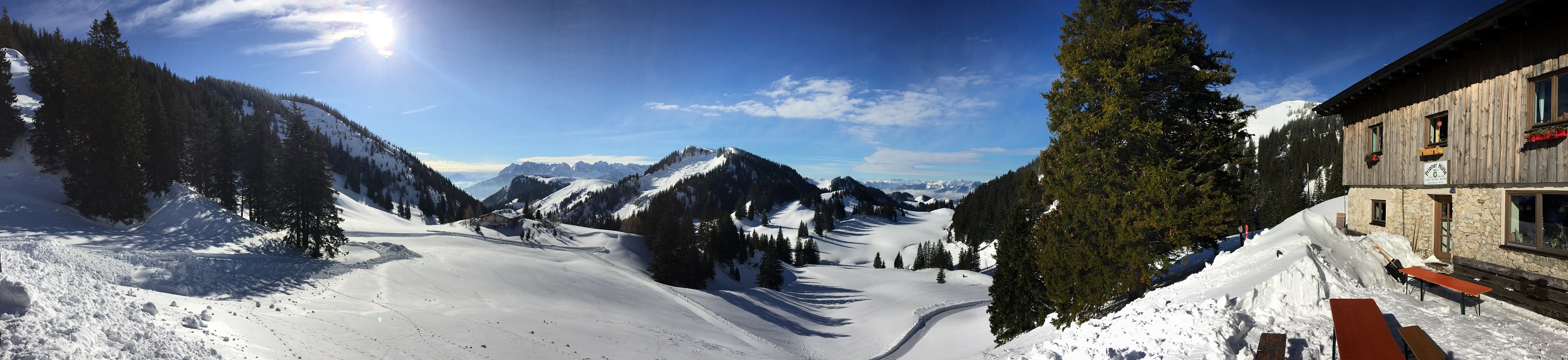 Verschneiter Ausblick von der Priener Hütte